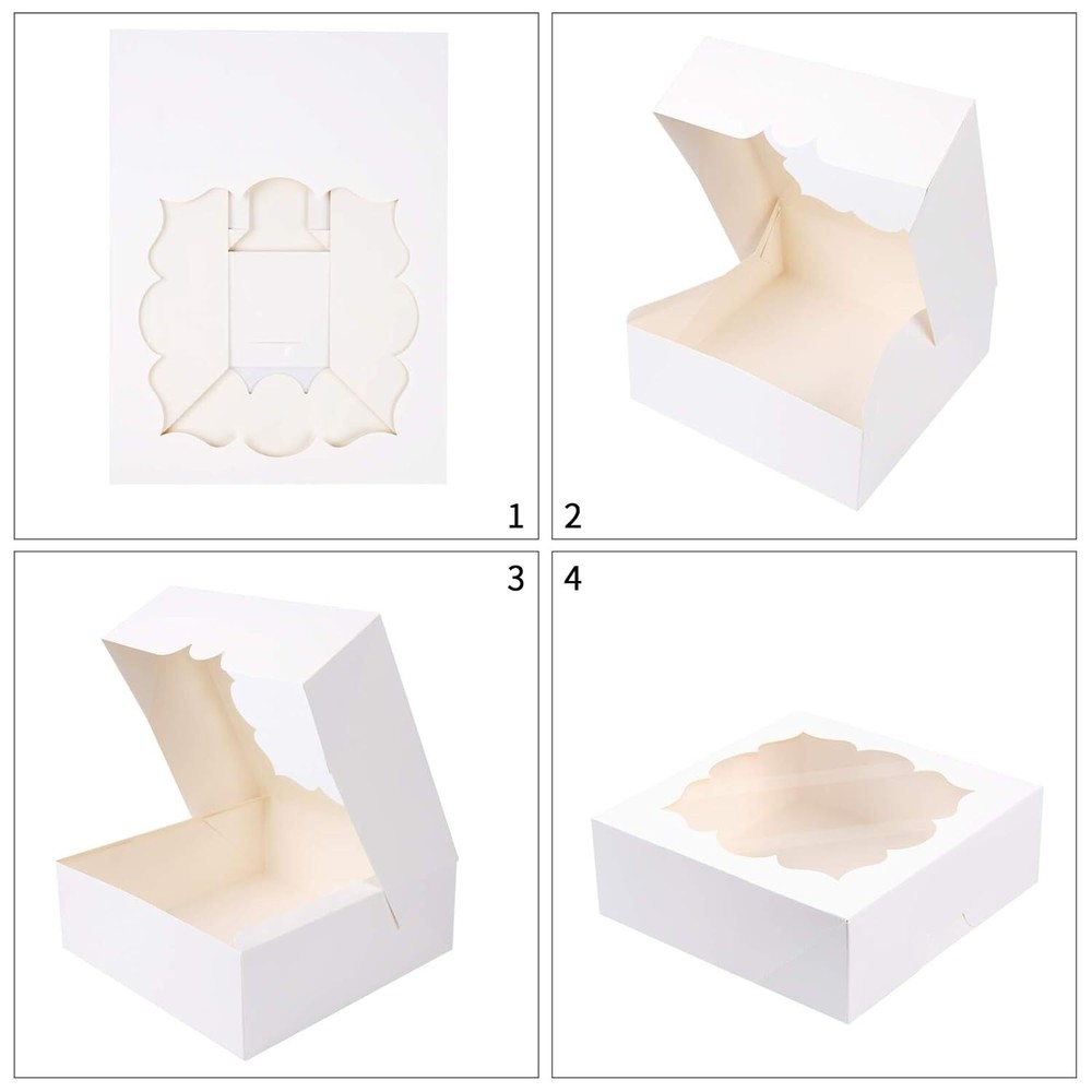 20 Pack Pie Boxes Cake Bakery with Window Pastry for White