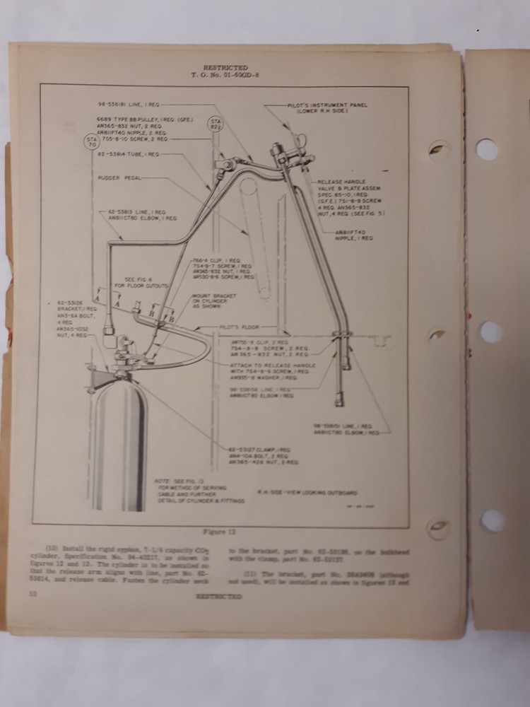 North American Model B-25H Technical Orders Original