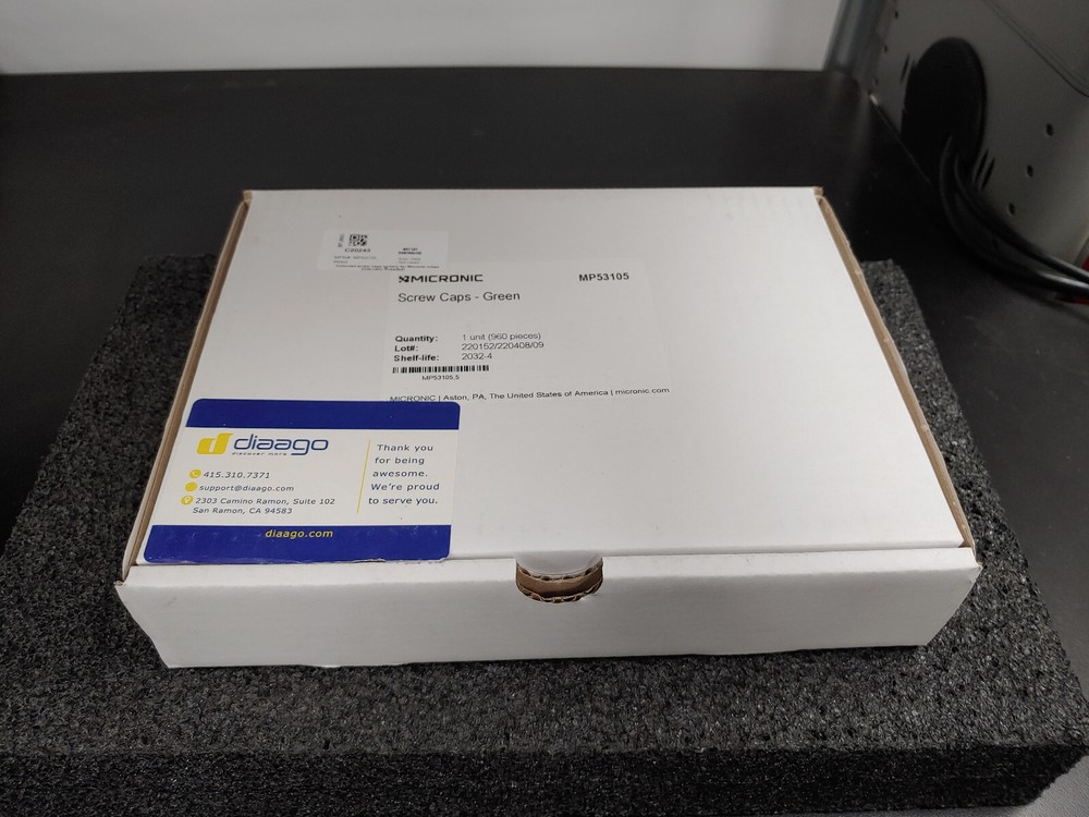 960 Box MICRONIC MP53105 Screw Caps Green