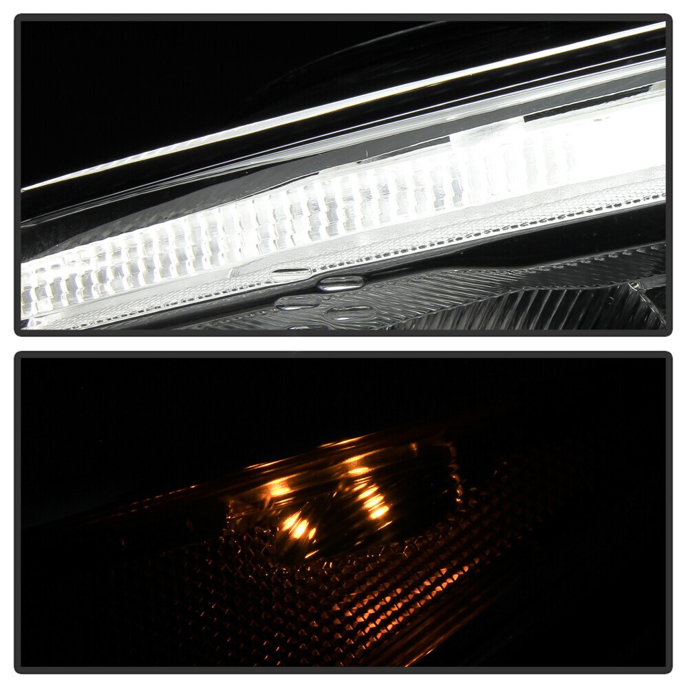 Halogen Headlight For 2015-2018 Ford Focus Chrome with LED DRL Left Driver Side