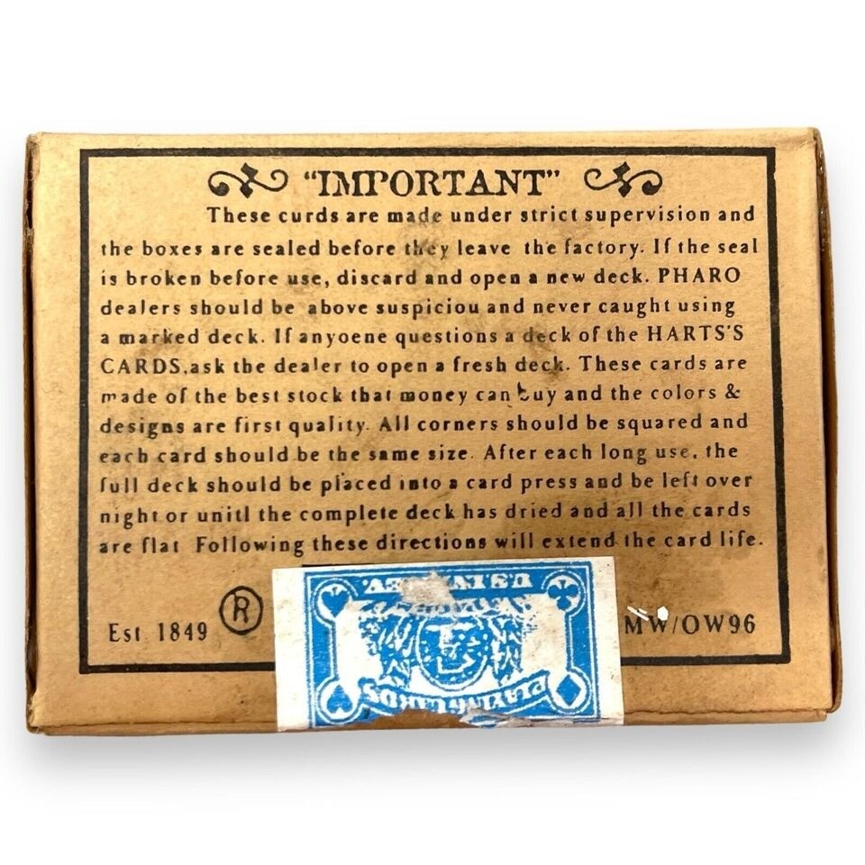 Pharo Cards Old West 52 Poker Card Deck With Square Corners (4" x 3")