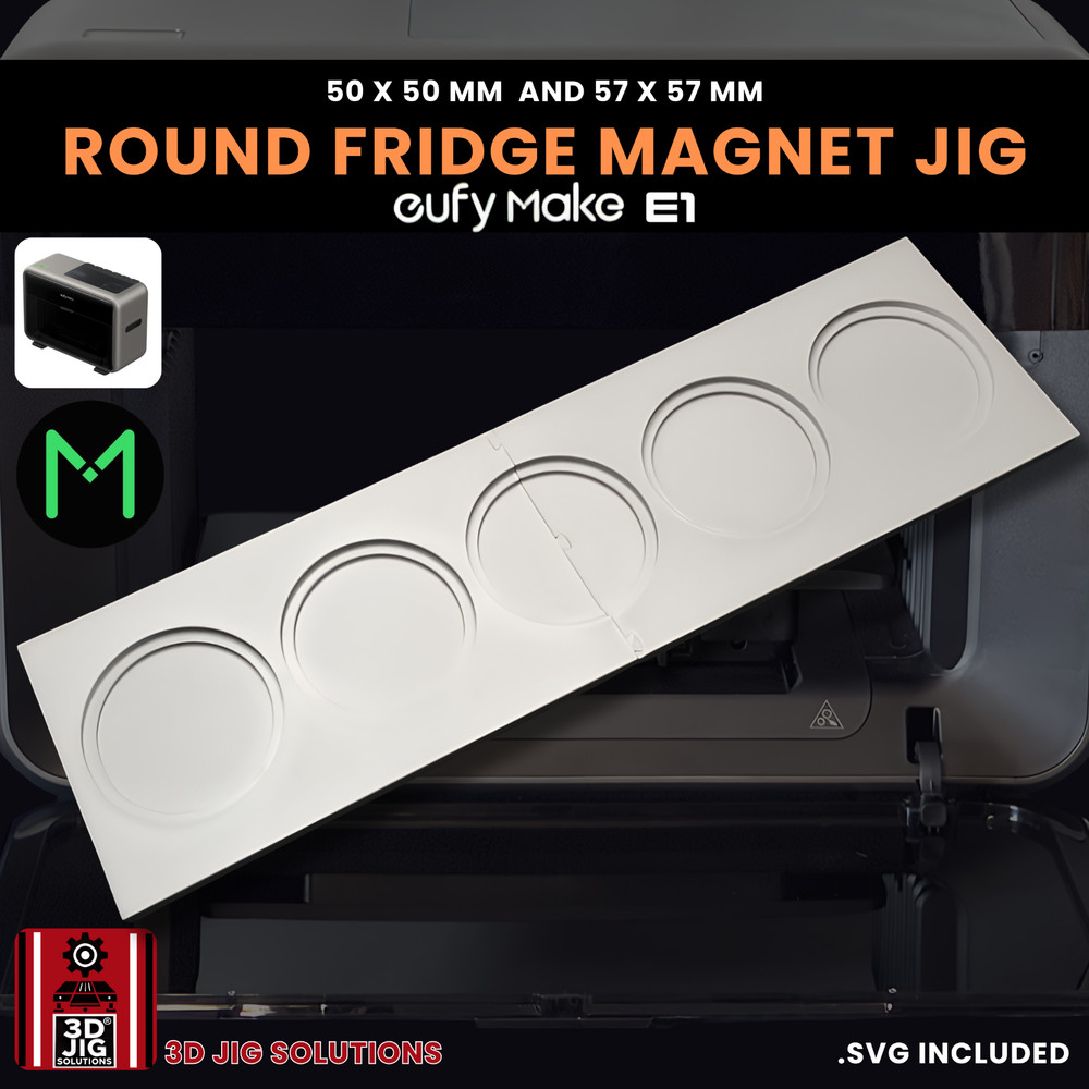 EufyMake E1 UV Printer Jig | Round Magnet Template