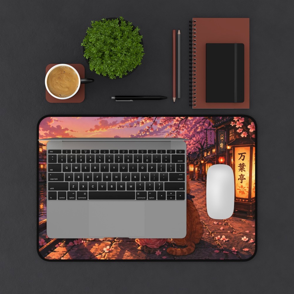 Cats at sunrise Desk Mat