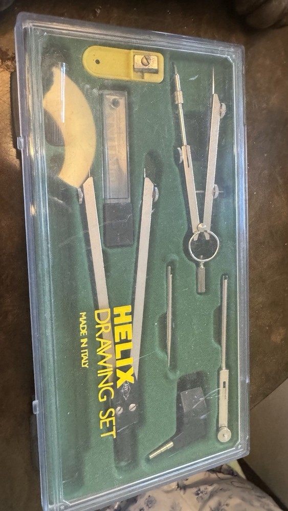 Vintage Helix Drawing Set Compass Kit Made in Italy Complete Drafting Tools