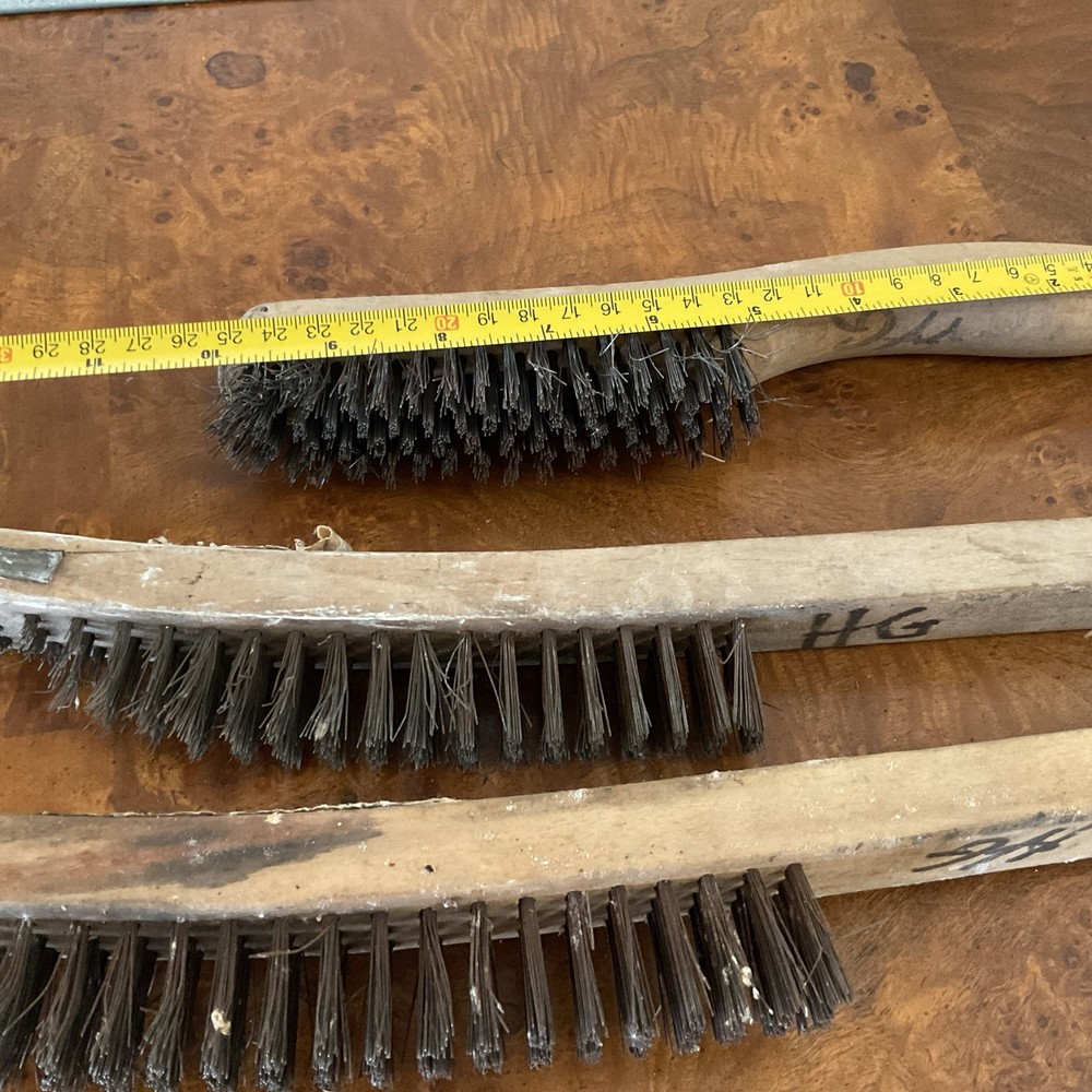 3 - Wire Brushes with Wood Handle- Used