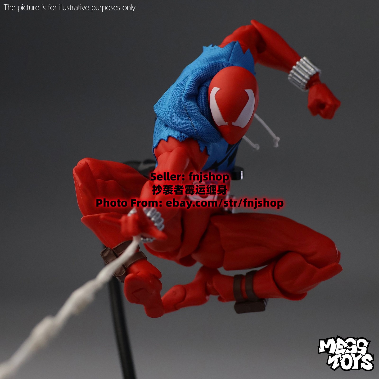 In Stock Hot-New Mess Toys Scarlet Hero Spider-Man Blue Suit 1/12 Action Figure