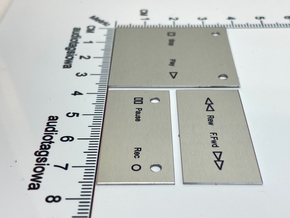 Nakamichi BX-1 Cassette Function Button Labels Custom Made Aluminum Full Set