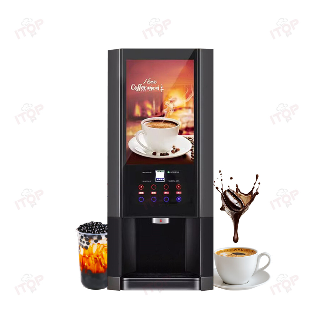 Multi-Function Commercial Coffee Machine Hot Cold Instant Coffee Maker 110V/220V