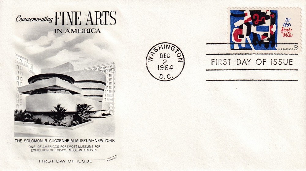 STAMP US SCOTT 1259 "Stuart Davis & The Fine Arts" 5 CENT 1964 FDC - E