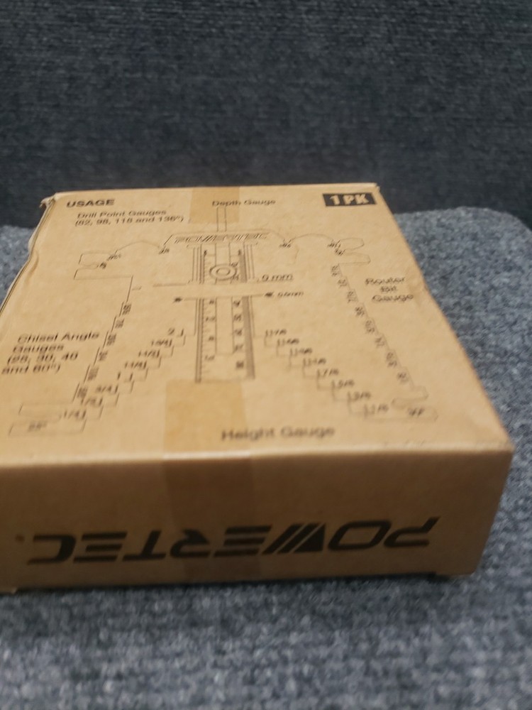 POWERTEC  Universal 5-in-1 Measuring Gauge - Drill Point, Chisel Angle, etc