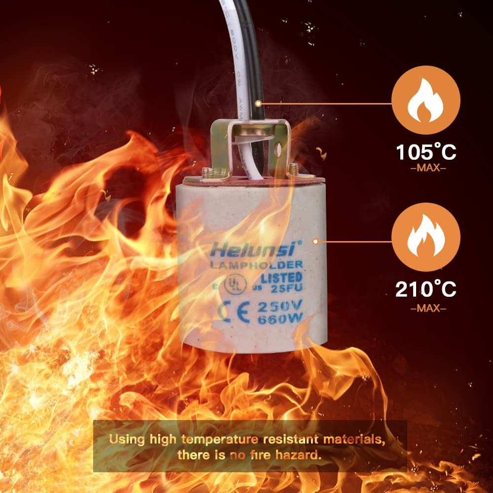 E26 E27 Ceramic Light Socket, Medium Base Porcelain Lamp Holder, Ceramic Light