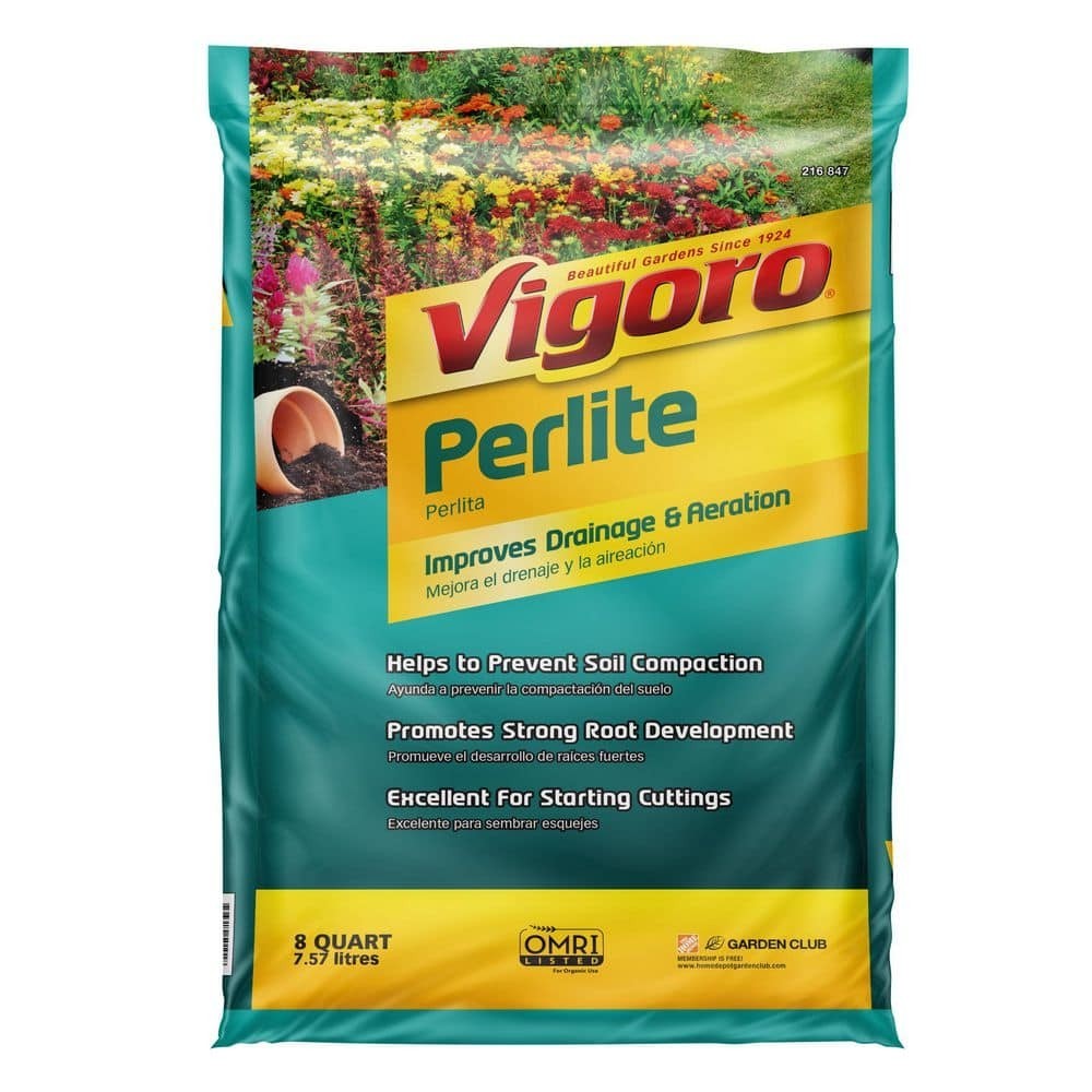 Vigoro 8-Qt Organic Perlite Soil Amendment Lightweight Weed-Free for Pots & Gard
