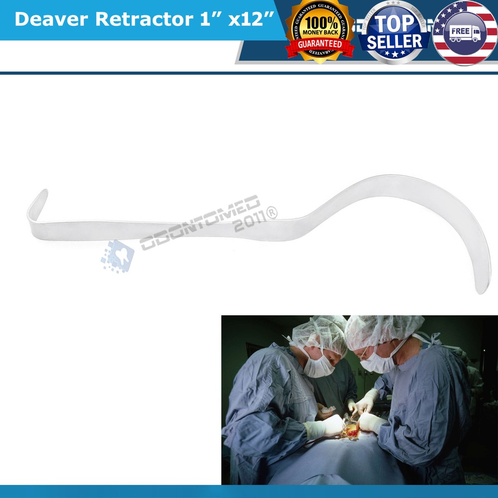 DEAVER Retractor SOLID HANDLE Surgical Instrument 1"x12"