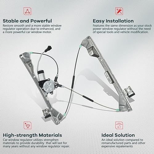 Power Window Regulator Front Left Driver Side with Motor fits for 2004-2008