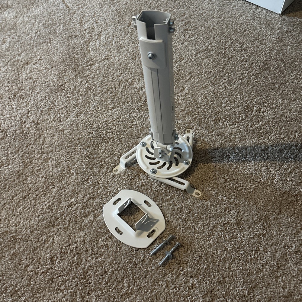 VIVO Universal Extended Ceiling Projector Mount | Height Adjustable (White)