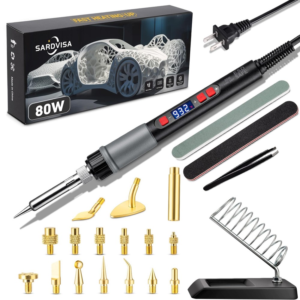 21-in-1 3D Printer Smoothing Tool Kit, 80W LCD Digital Adjustable...