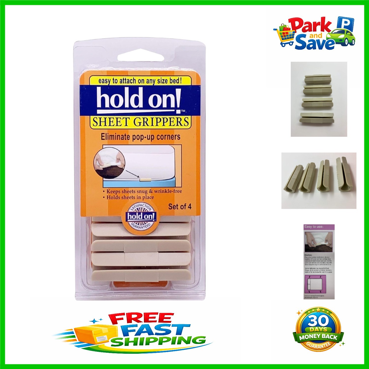 Versatile Sheet Holders – 4 Count Grippers for Any Mattress Size, Easy Set-Up