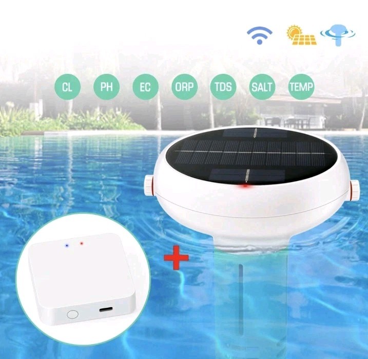 Solar & WiFi Digital Pool Water Tester Smart Floating Monitor - Spa & Hot Tub