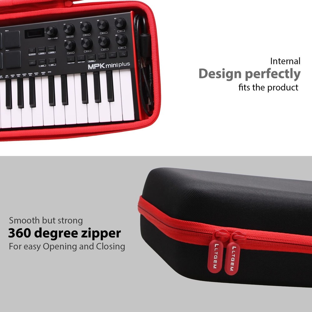 LTGEM Hard Case for Akai Professional MPK Mini Plus - USB MIDI Keyboard Contr...