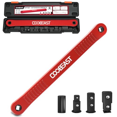 Offset Extension Wrench Impact Ready Socket Wrench Extender Tool Medium Red