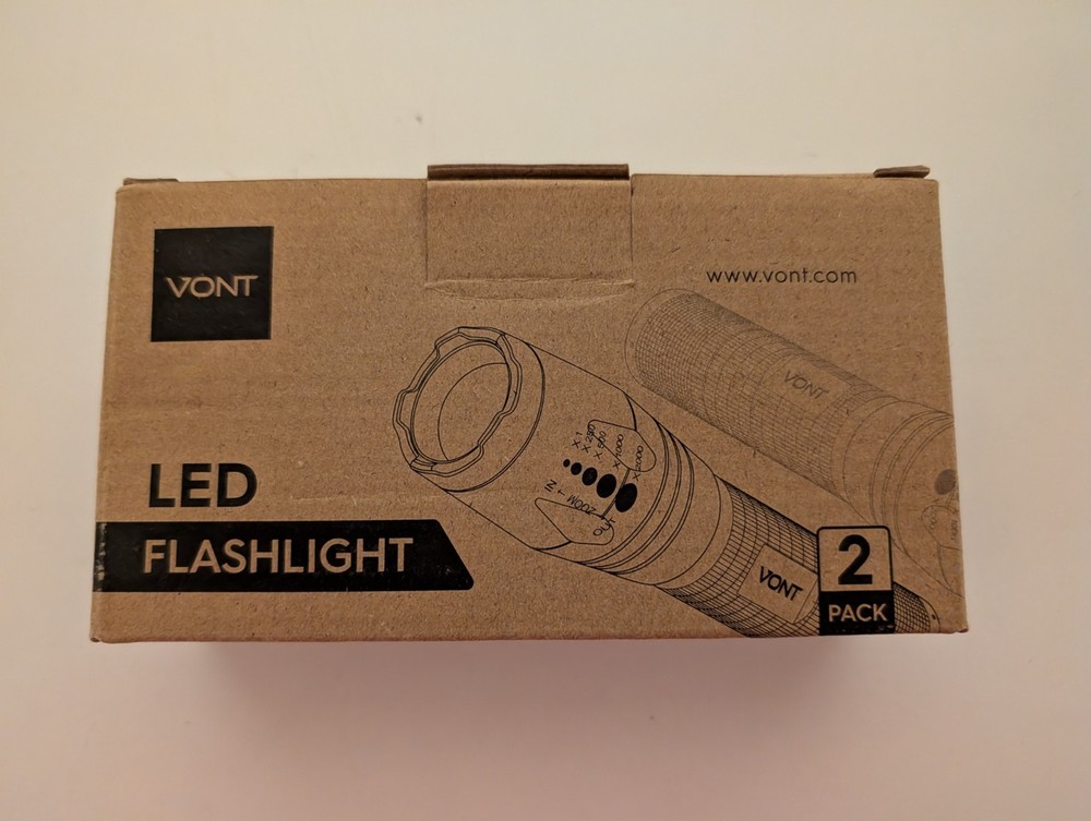 Vont 2-pack LED Tactical Flashlight Brand New