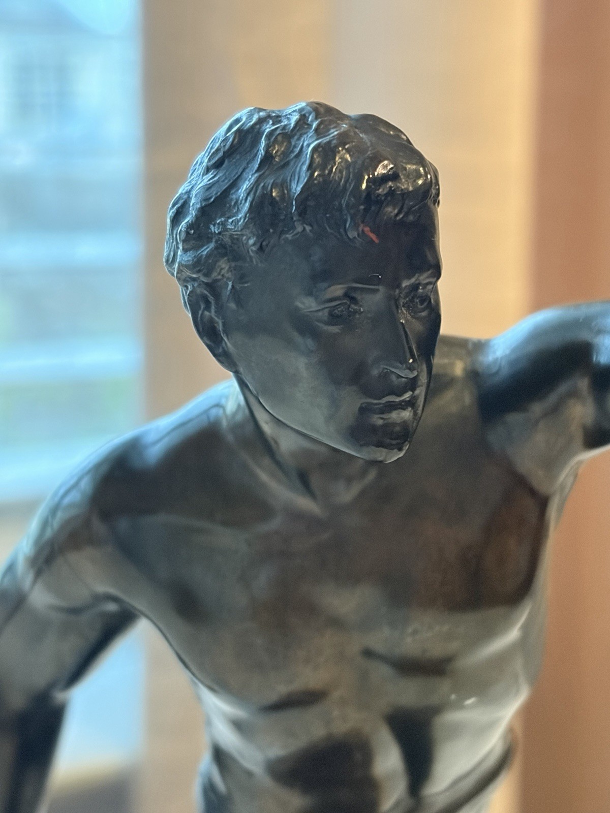 Antique Art Deco Male Athlete Statue | Bronze-Finish Spelter | c. 1930s