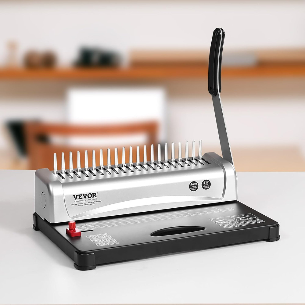 Binding Machine, Comb Binding Machine 21-Holes Binding 450 Sheets, Book Binder M