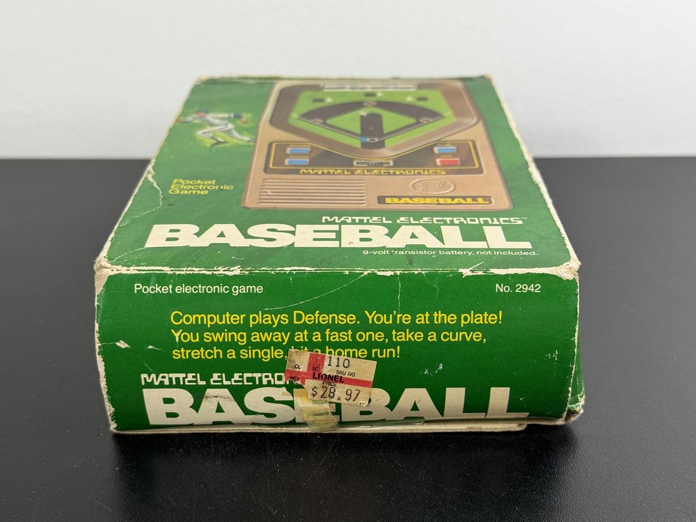 VINTAGE Mattel Electronics Baseball Handheld Game 1978 w/ Box & Instructions