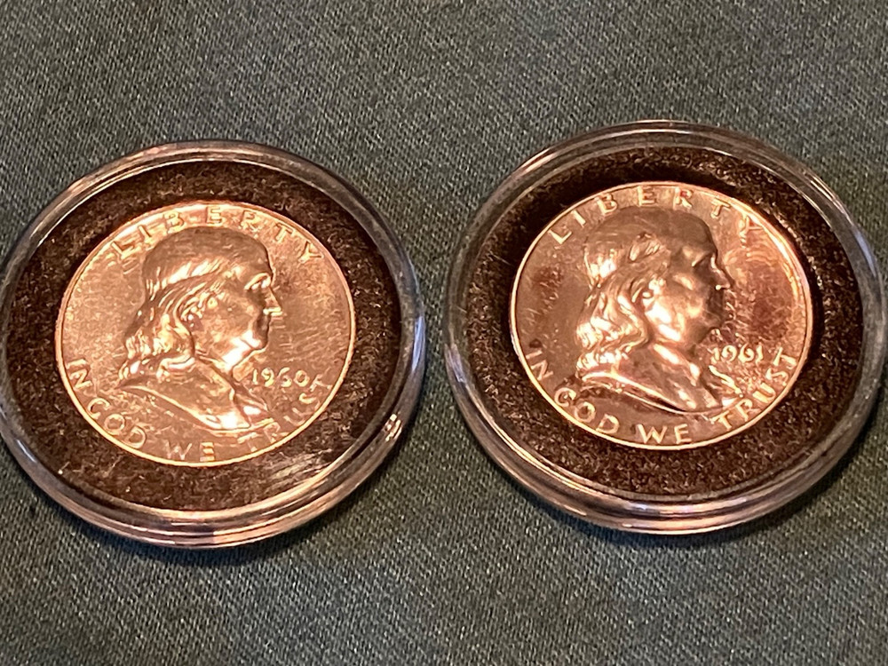 1960 & 1961 Proof Franklin Half Dollars