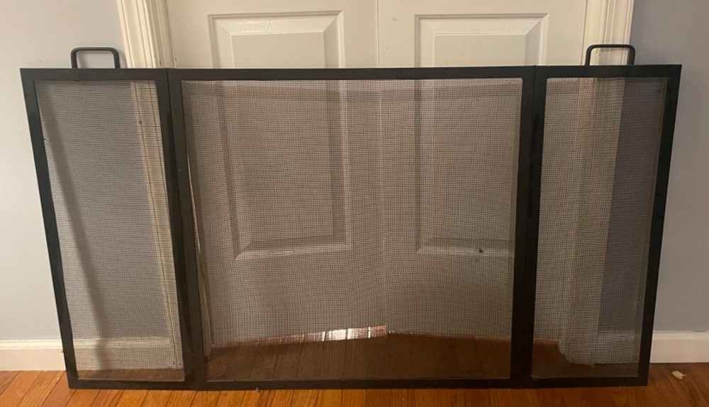 Cast iron vintage fireplace screen