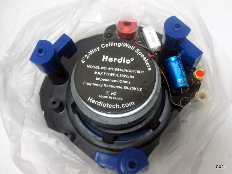 NO HARDWARE Herdio Speaker HCS418BT 4” Ceiling Speaker 80 Watt