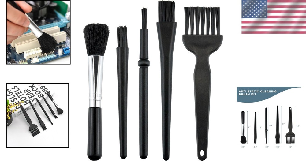 Durable Nylon Mini Brushes Kit (5 PCS) for Effective Keyboard & Electronics Care