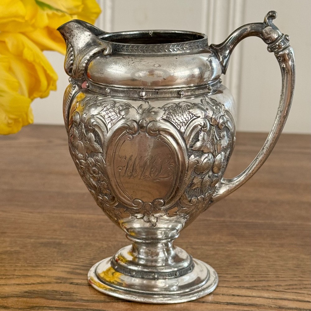 Silver Plate Engraved Creamer