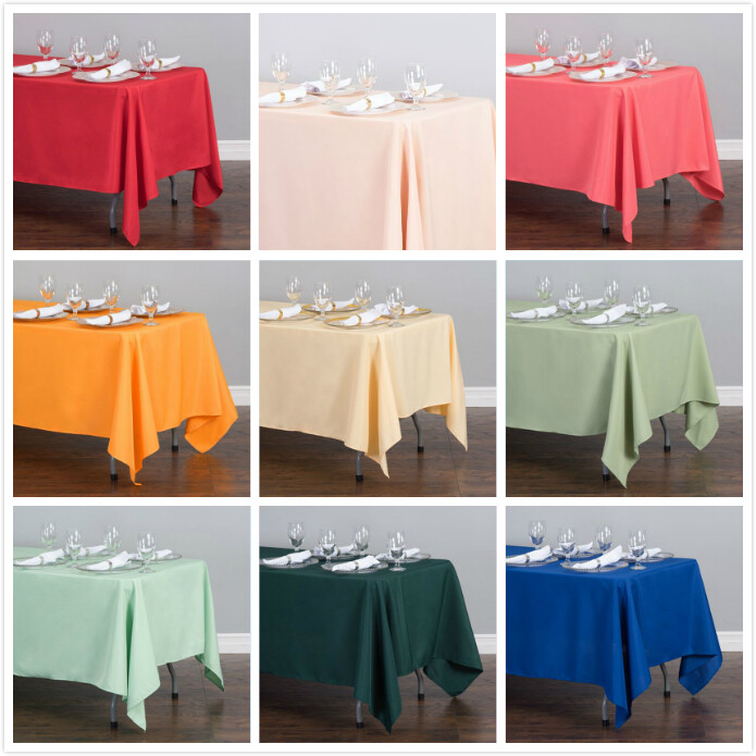 1 or 10 pcs 70 x 120 in. Rectangular Poly Tablecloth 33 colors Wedding Party