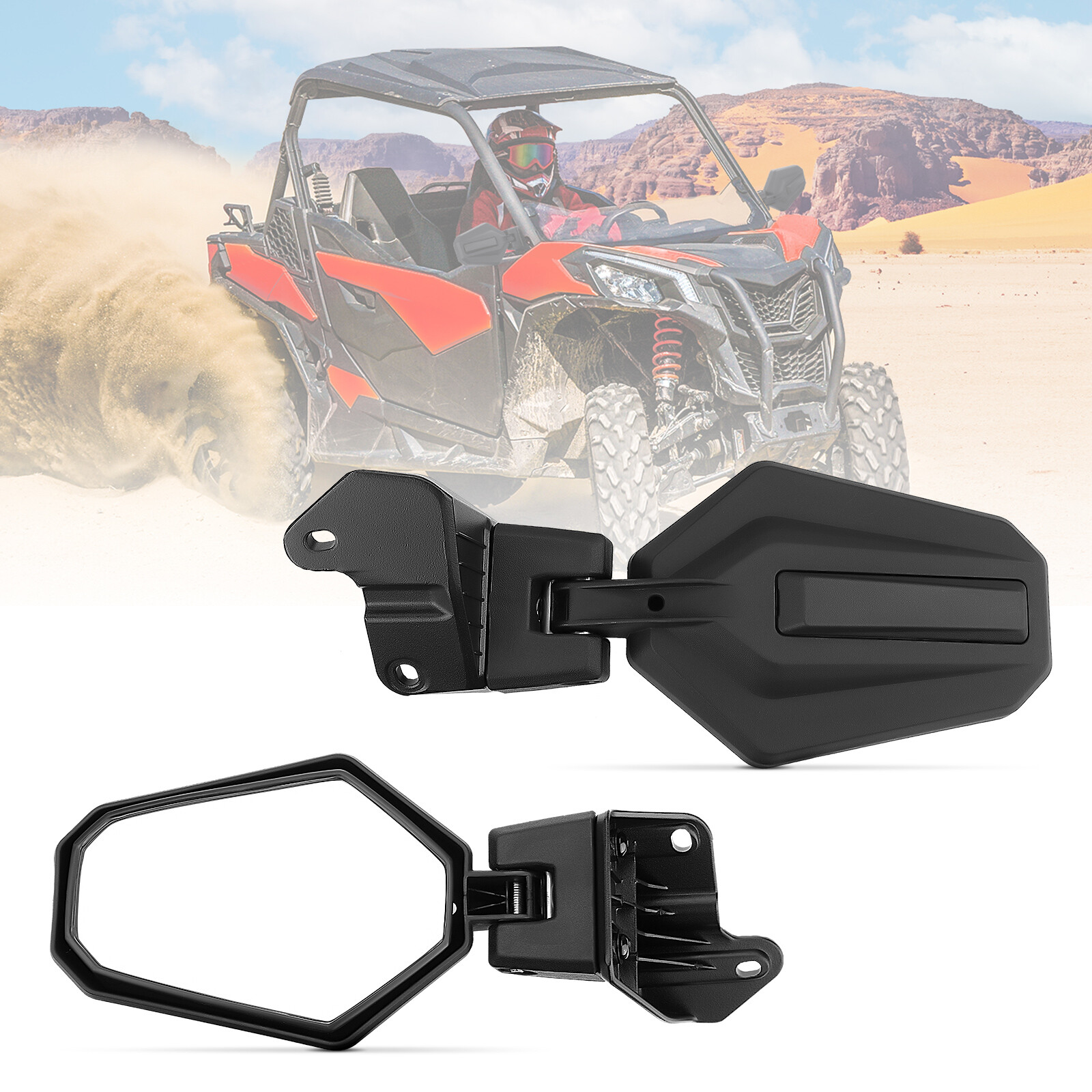 UTV Rear View Side Mirrors for 2018-2023 Can Am Maverick Sport/Trail 715003639