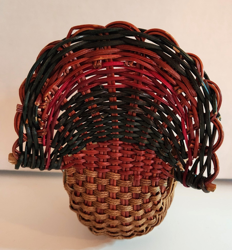 Turkey Shaped Wicker Basket Table Decor Thanksgiving Fall Centerpiece Rustic