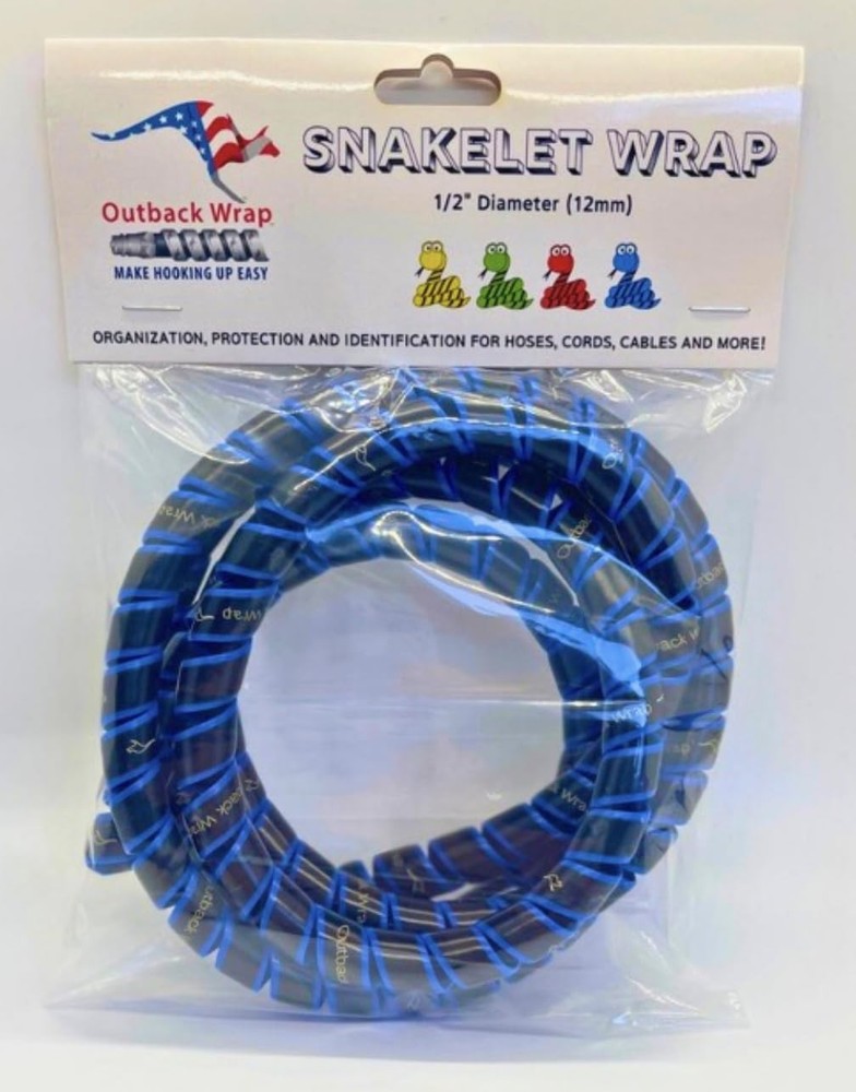 Outback Wrap Snakelet | Hose Protector & Tagging Wrap 12mm x 5ft Blue