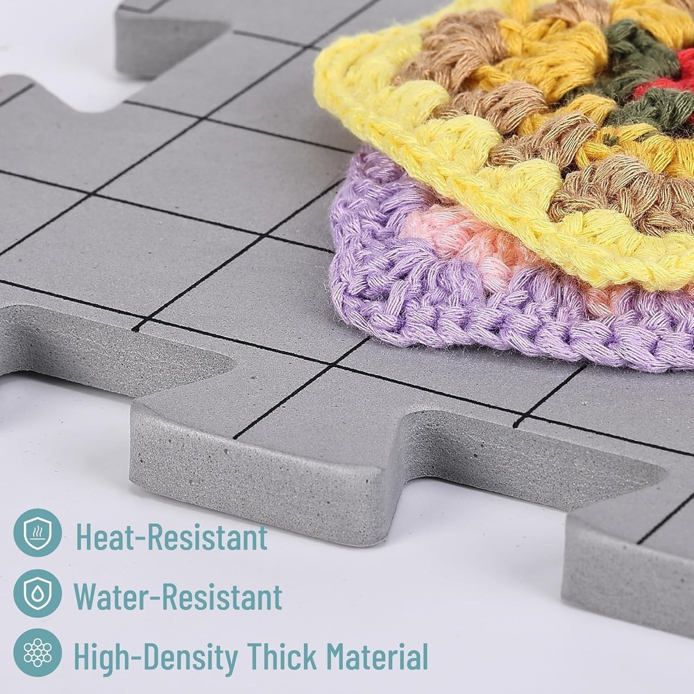 Blocking Mats for Knitting & Crochet - 9 Water & Heat Resistant Tools