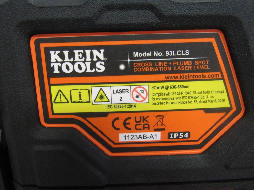 Klein Tools, 93LCLS, Self Leveling Cross Line Laser Level, with case