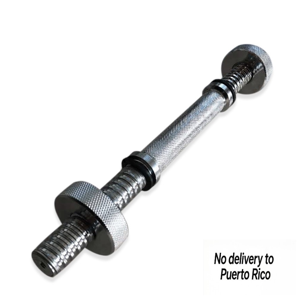 14" Standard Threaded Chrome Dumbbell Handles with Round collars, Pair