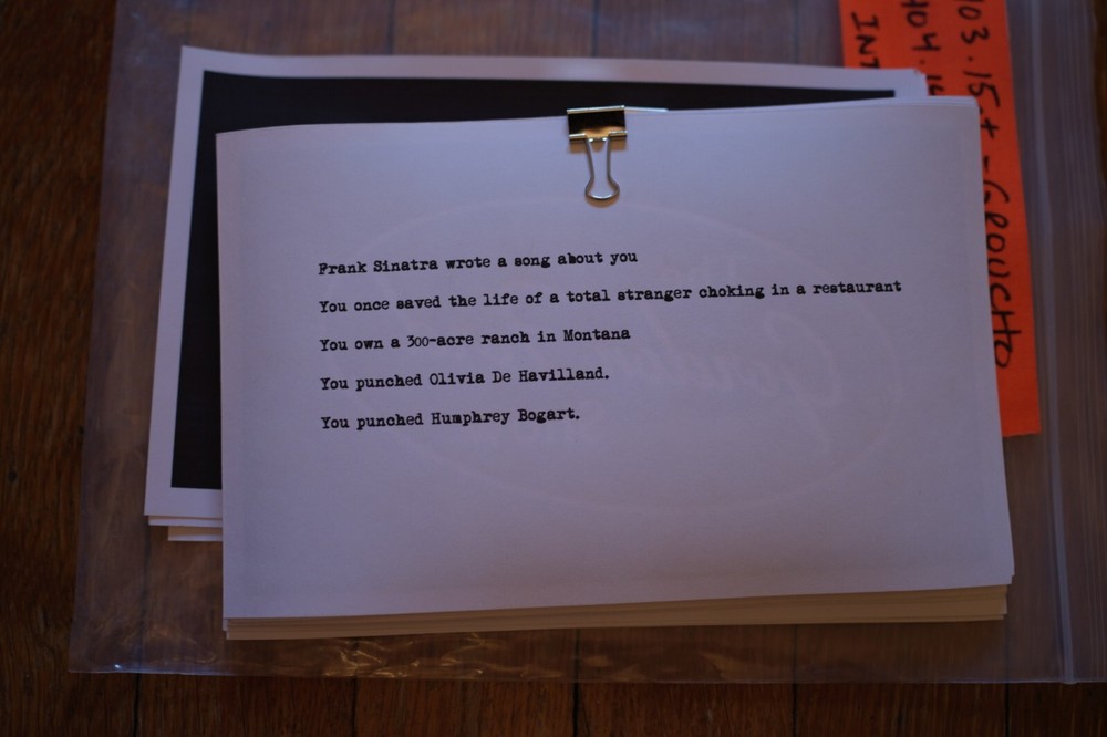 Marvelous Ms. Maisel Prop: Gordon Ford Show Interview Cards