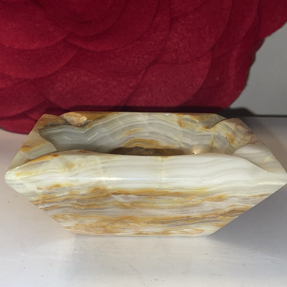 Mid Century Alabaster Ashtray 4-1/4”