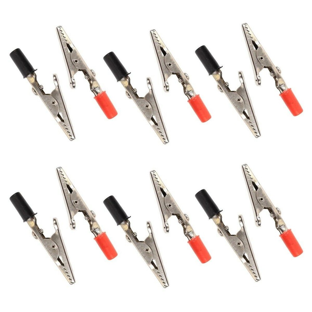 12pc Clip Negative Positive Insulated Post Electrical Clamp SHOCKPROOF
