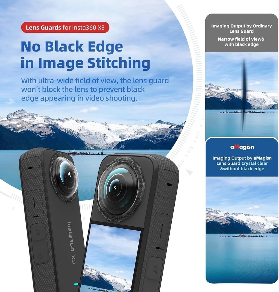 Durable Protective Housing for Insta360 X3 with Lens Guards & Screen Protector