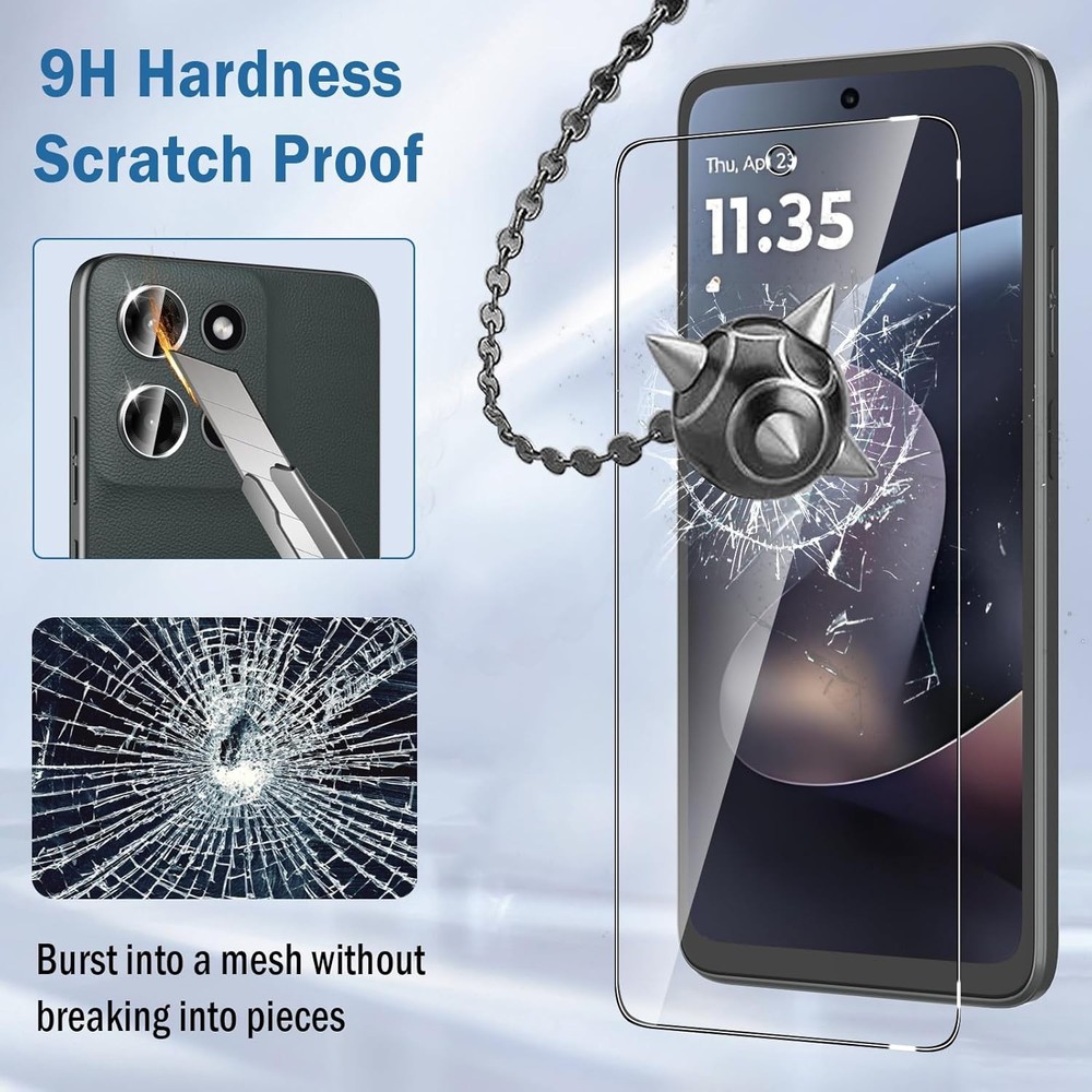 2+2 Pack for Moto G 2026/2025 Screen Protector with Camera Lens Protector
