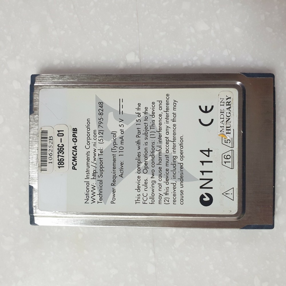" Tested " National Instruments PCMCIA-GPIB Interface Card 186736C-01