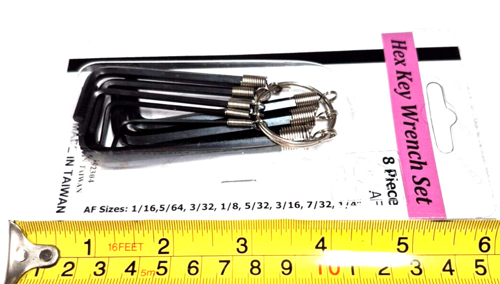 8 PC. HEX KEY WRENCH SET SAE HEX KEY ALLEN TYPE METAL