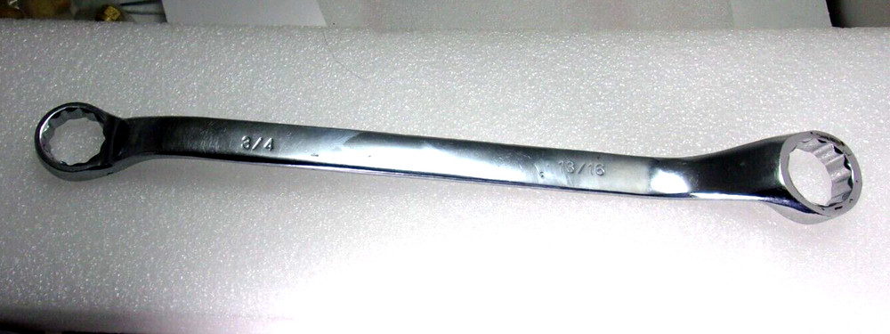Chrome - Vanadium 3/4" & 13/16" , 75 Degree Double End Box Wrench