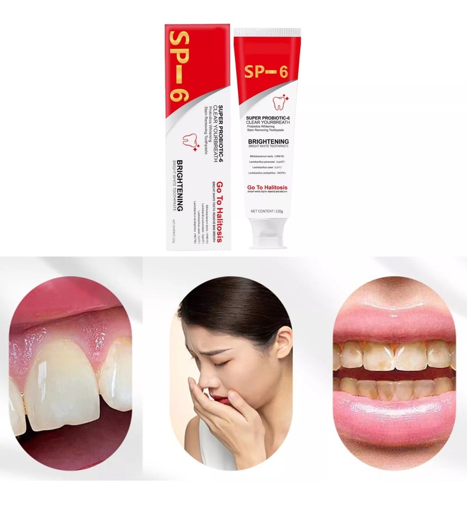 4Pcs Super Probiotic SP-6 Toothpaste, Probiotics Bright White