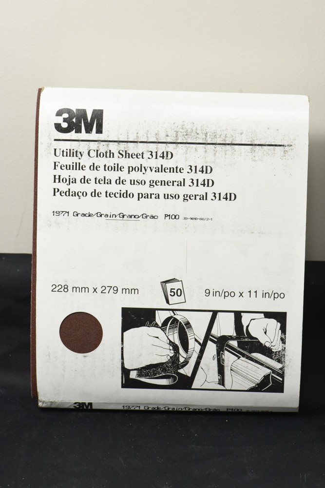 3M Utility Cloth Sheet 314D P100 9x11in 50 Sheets